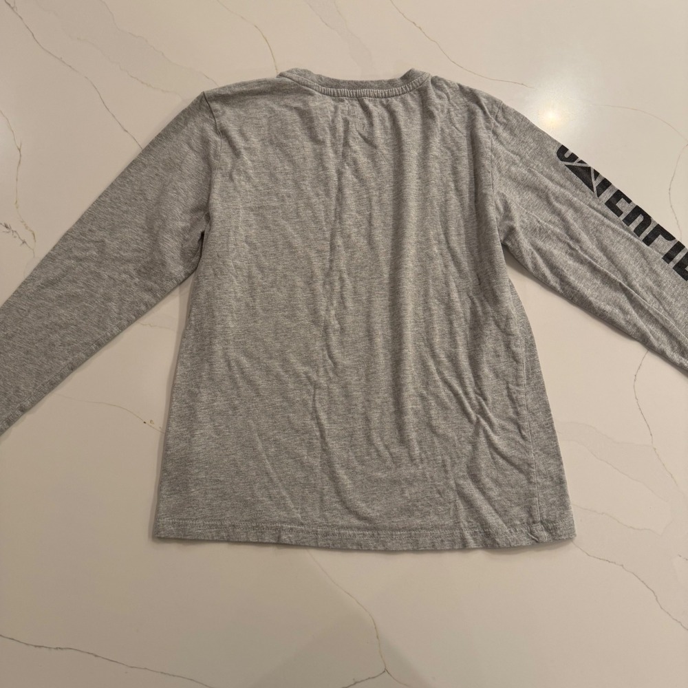 Kids CAT Caterpillar Gray Long Sleeve T Shirt Size M 10 12 Cotton - Picture 4 of 5